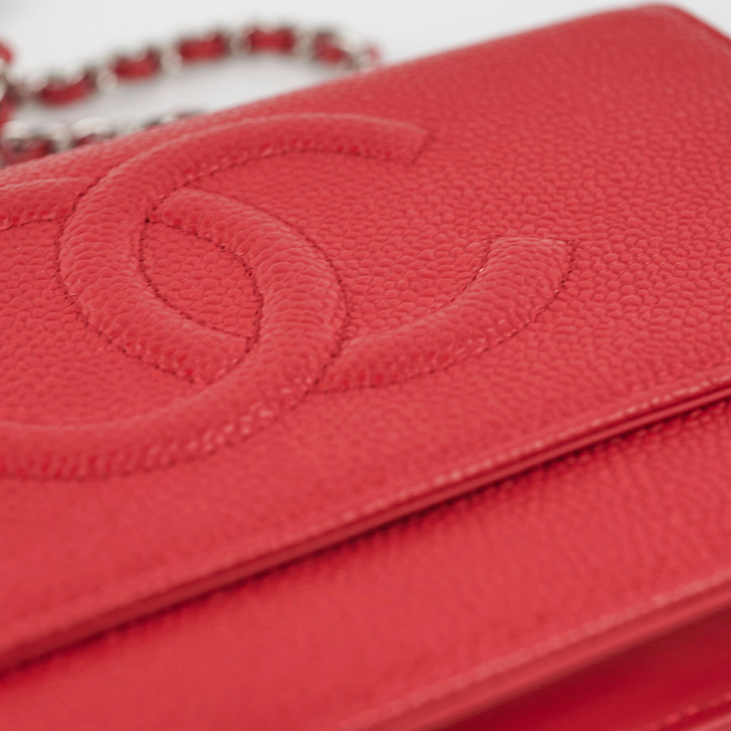 Chanel Timeless WOC Caviar Wallet on Chain Red