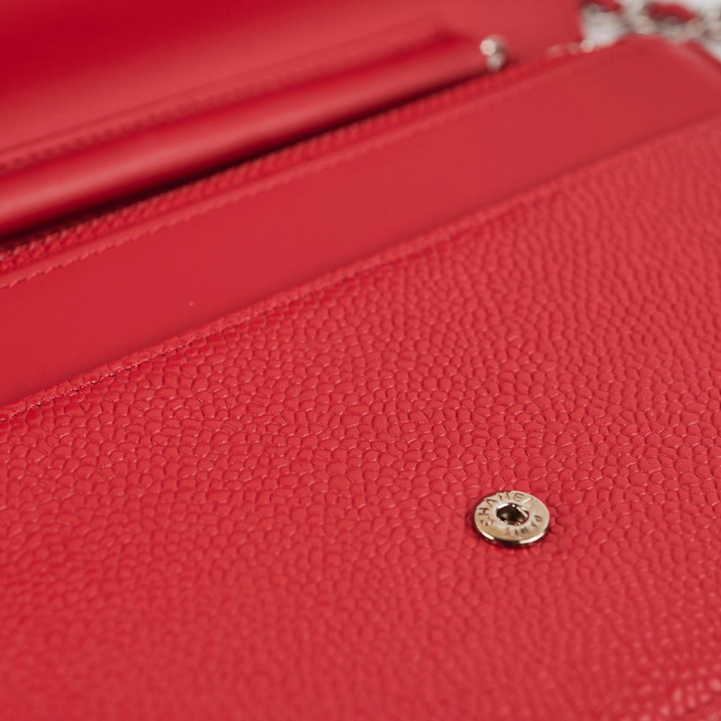 Chanel Timeless WOC Caviar Wallet on Chain Red