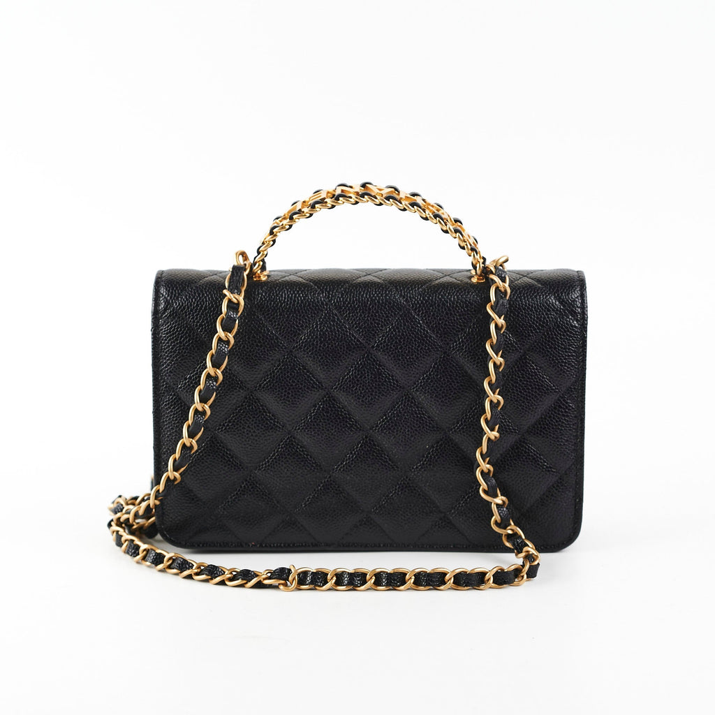 Chanel Wallet On Chain Top Handle Caviar Black
