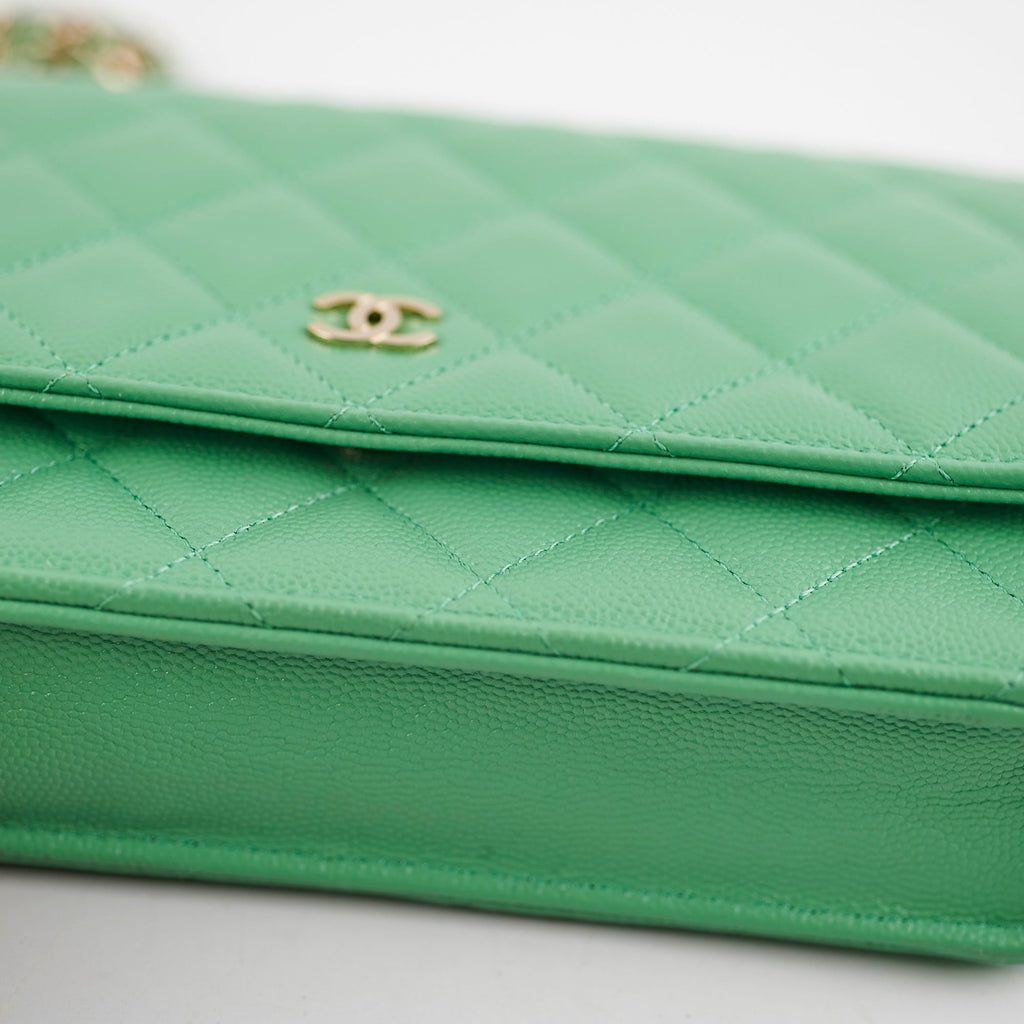 Deal of The Week - Chanel Wallet On Chain WOC Caviar Green Crossbody - Series 31