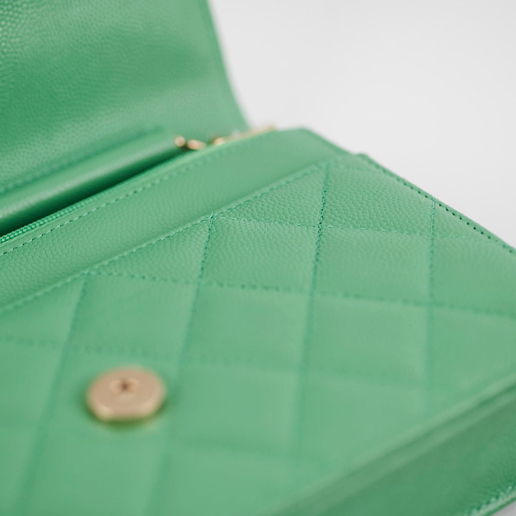 Deal of The Week - Chanel Wallet On Chain WOC Caviar Green Crossbody - Series 31
