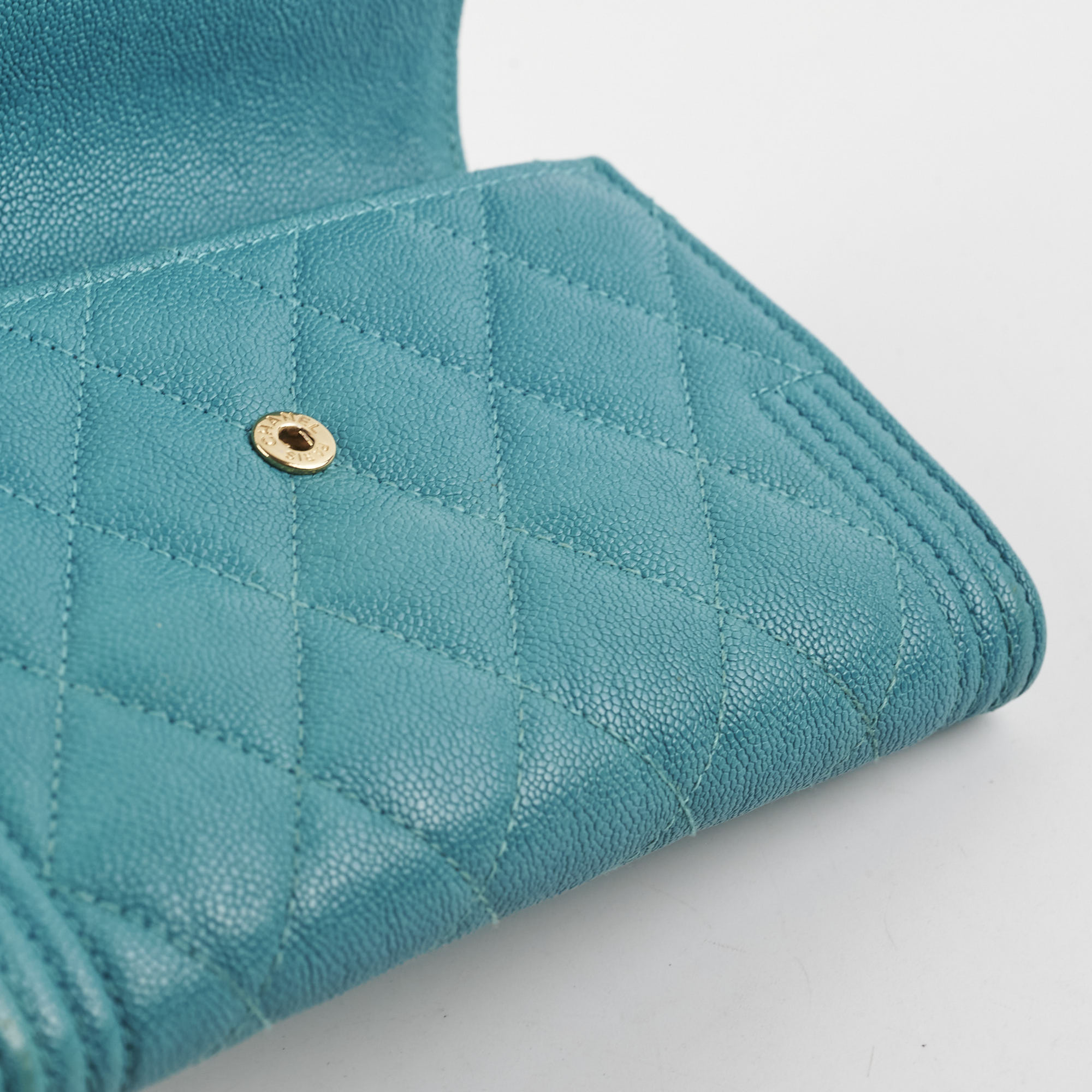 Chanel Boy Caviar Turquoise 28 Series