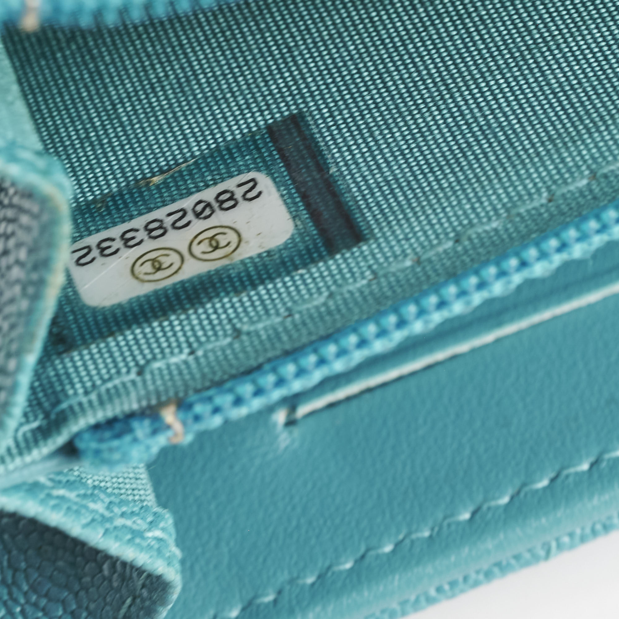 Chanel Boy Caviar Turquoise 28 Series