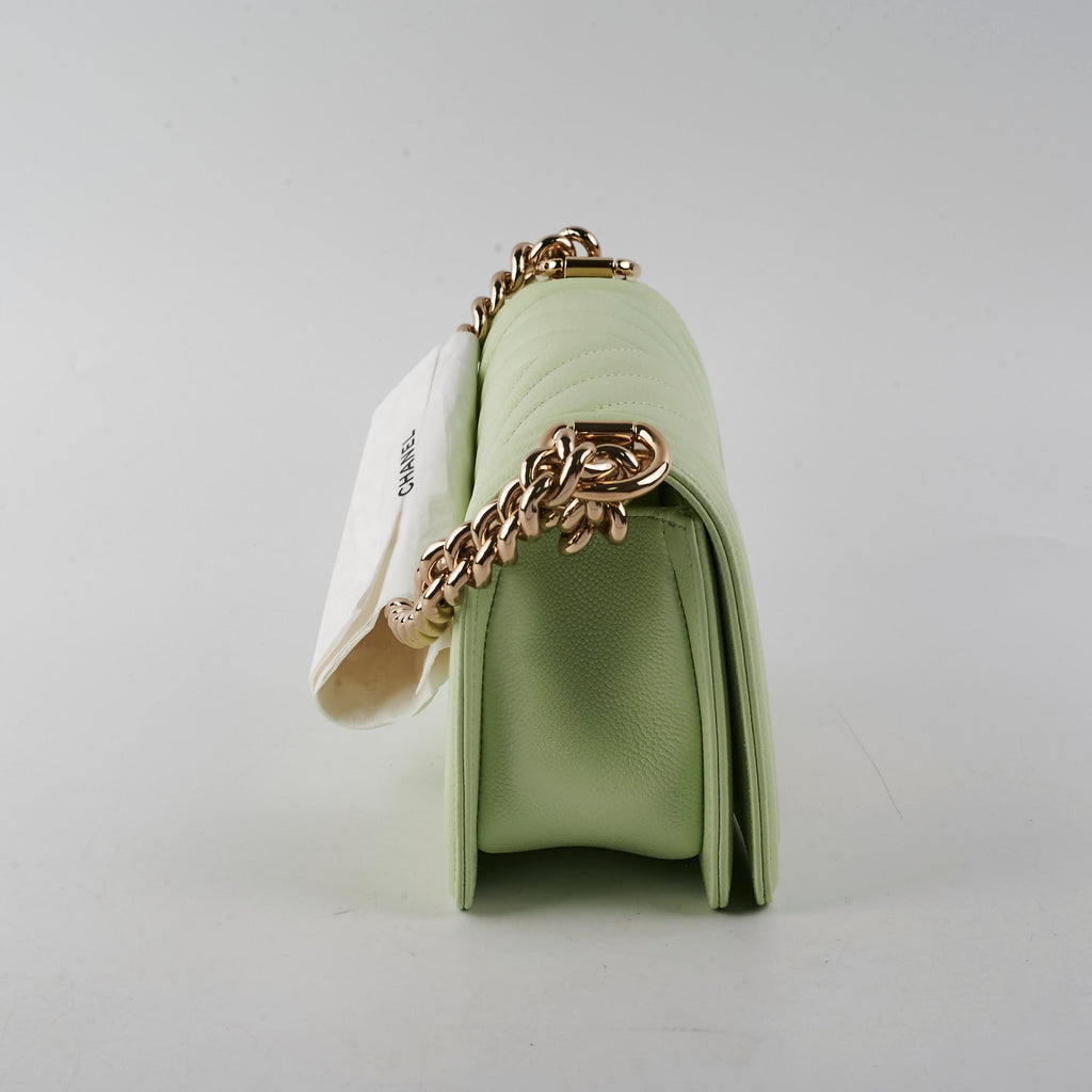 Chanel Caviar Boy Small Light Green (2022)