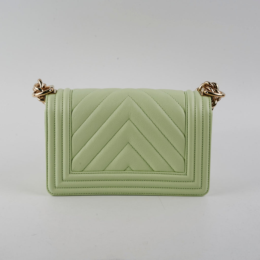 Chanel Caviar Boy Small Light Green (2022)