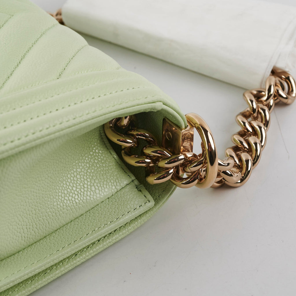 Chanel Caviar Boy Small Light Green (2022)
