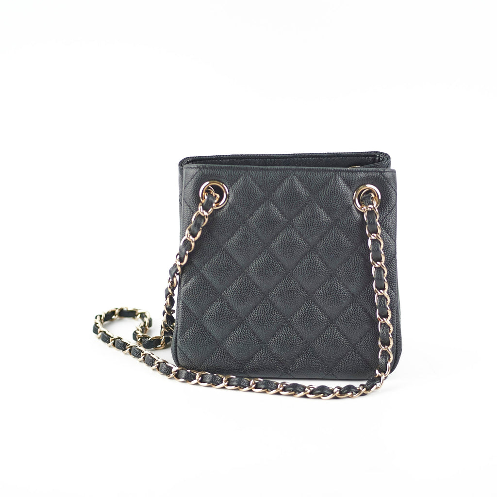 Chanel Seasonal Mini Tote Caviar Black