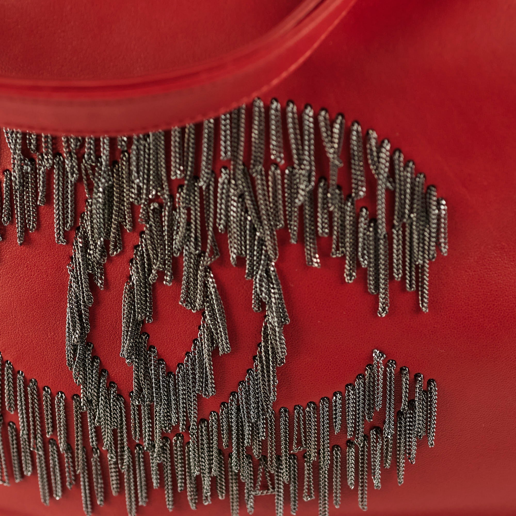 Chanel Cabaret Chain Fringe Lambskin Bag Red