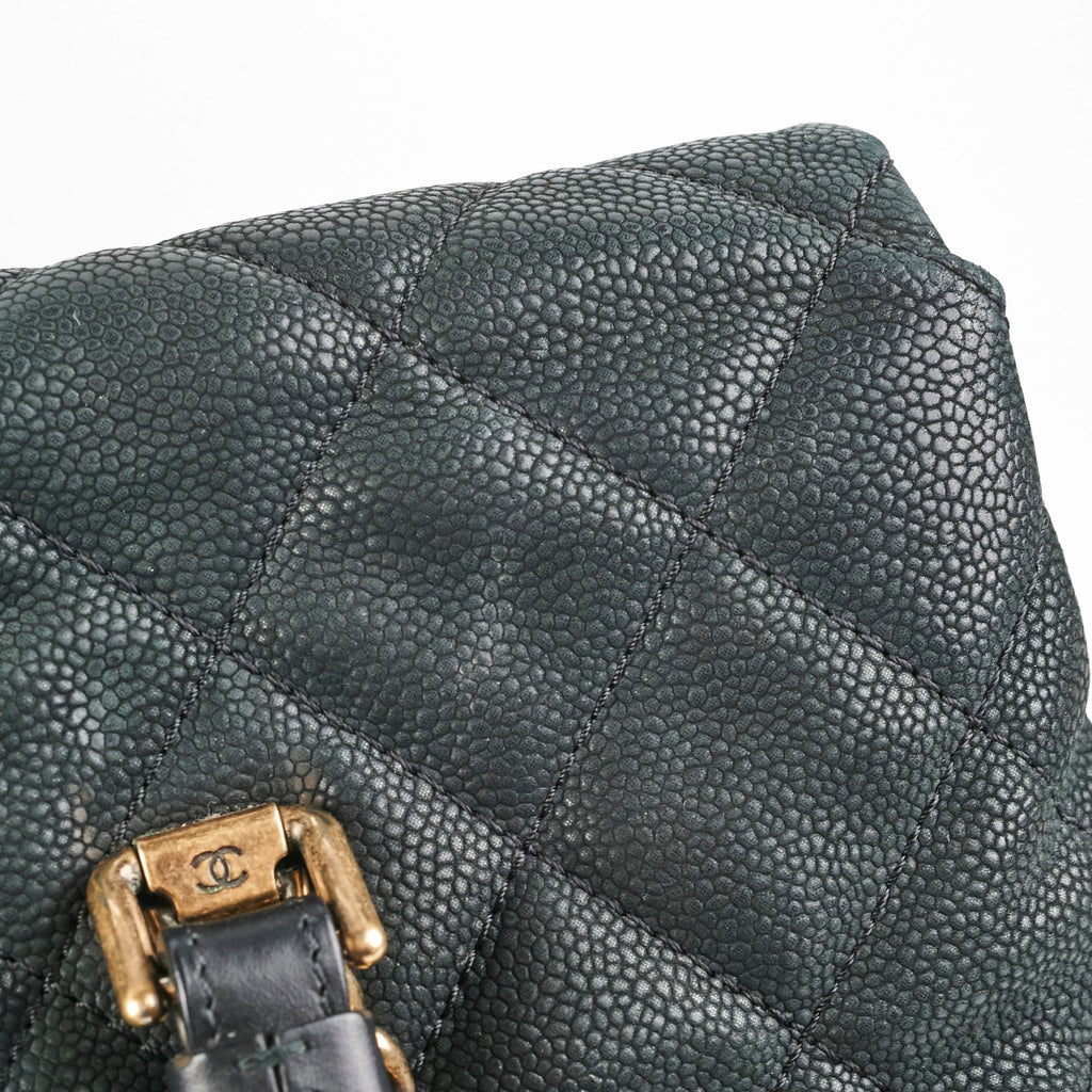 Chanel Caviar Turnlock Top Handle Tote Bag Black