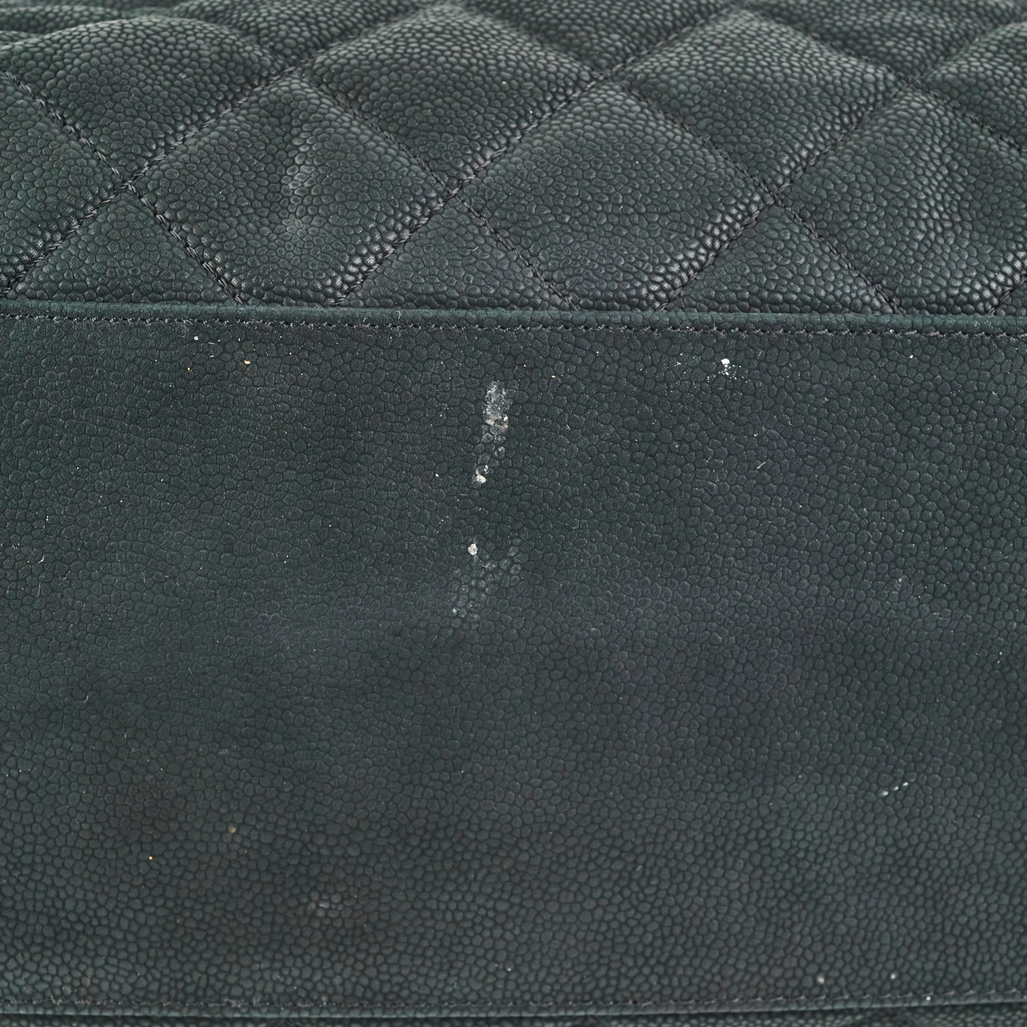 Chanel Caviar Turnlock Top Handle Tote Bag Black
