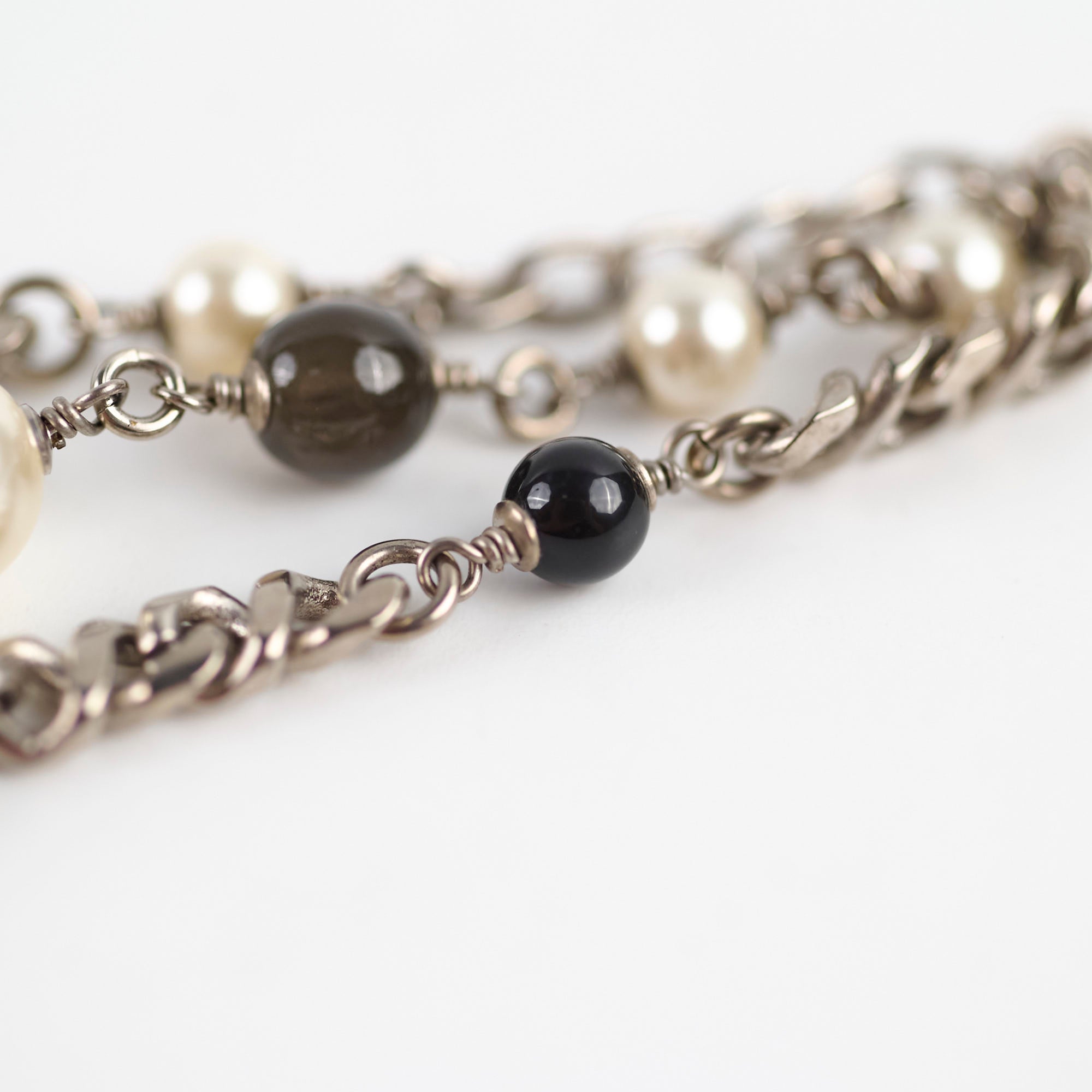 Chanel CC Logo Pearl Bracelet Costume Jewellery