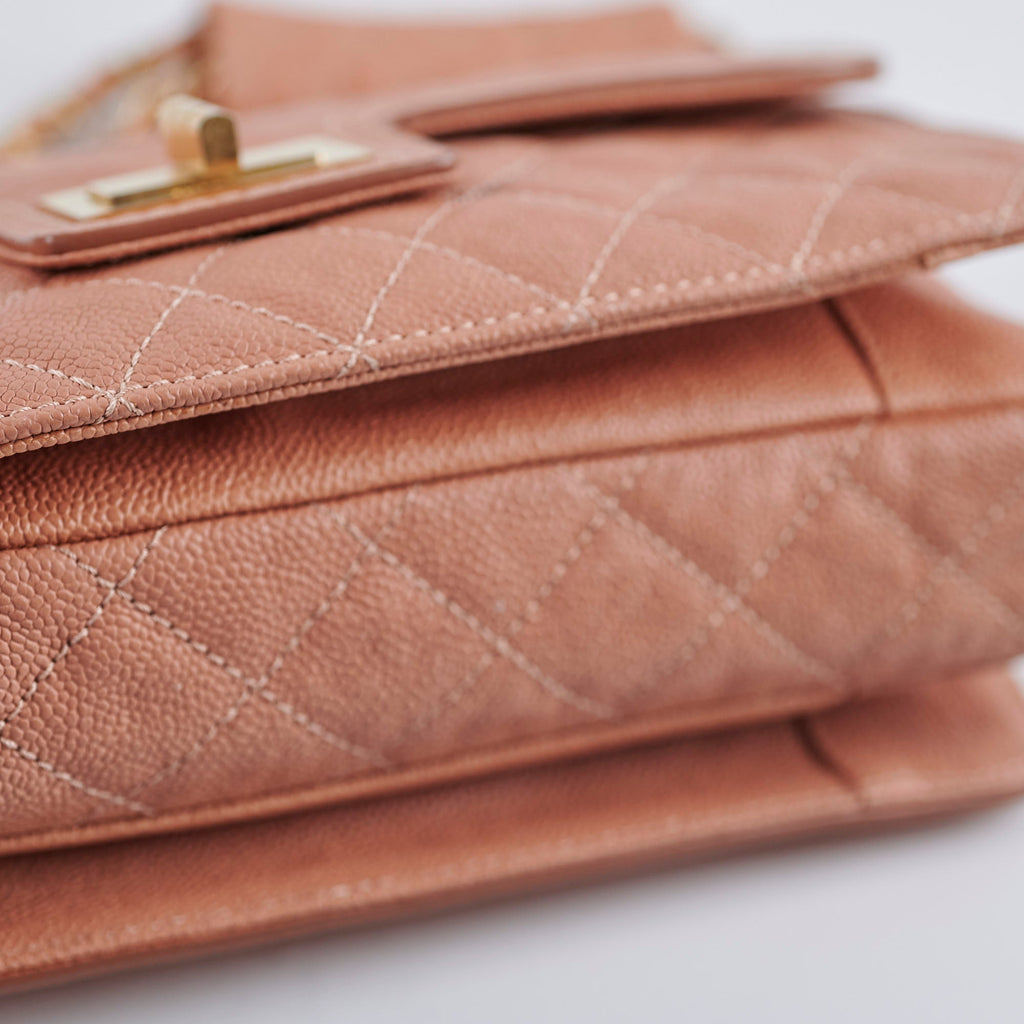 Chanel Seasonal Quilted Caviar 2.55 Reissue Single Flap Bag Terracotta