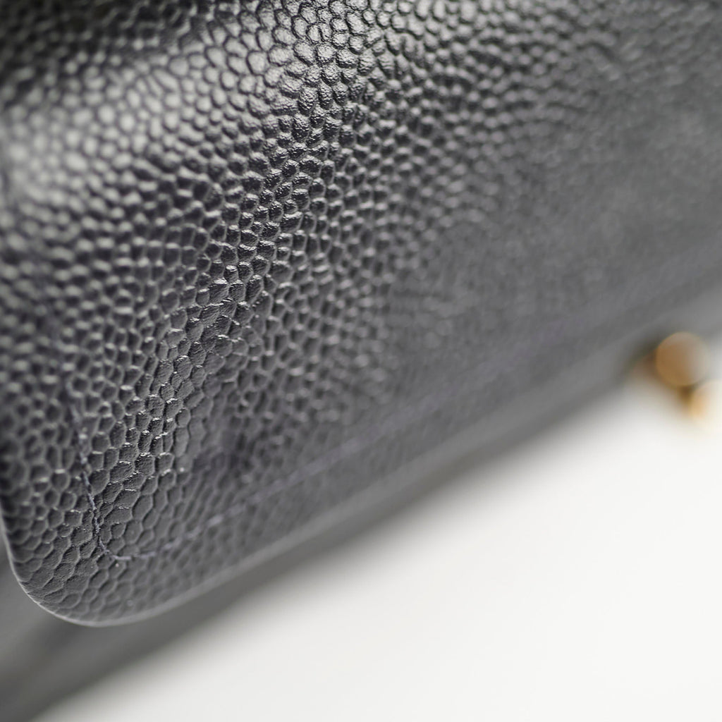 Chanel Vintage Small Caviar Classic Flap Black 24k Gold Plating 7 Series