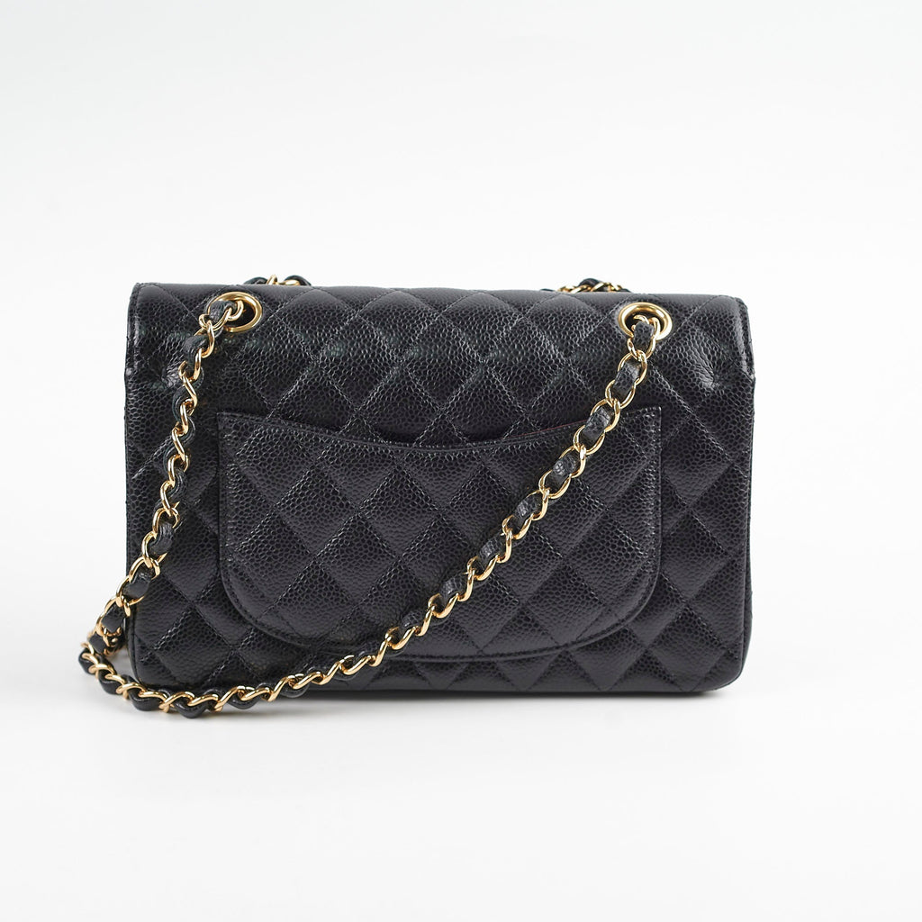 Chanel Quilted Caviar Small Classic Flap Black Series 31
