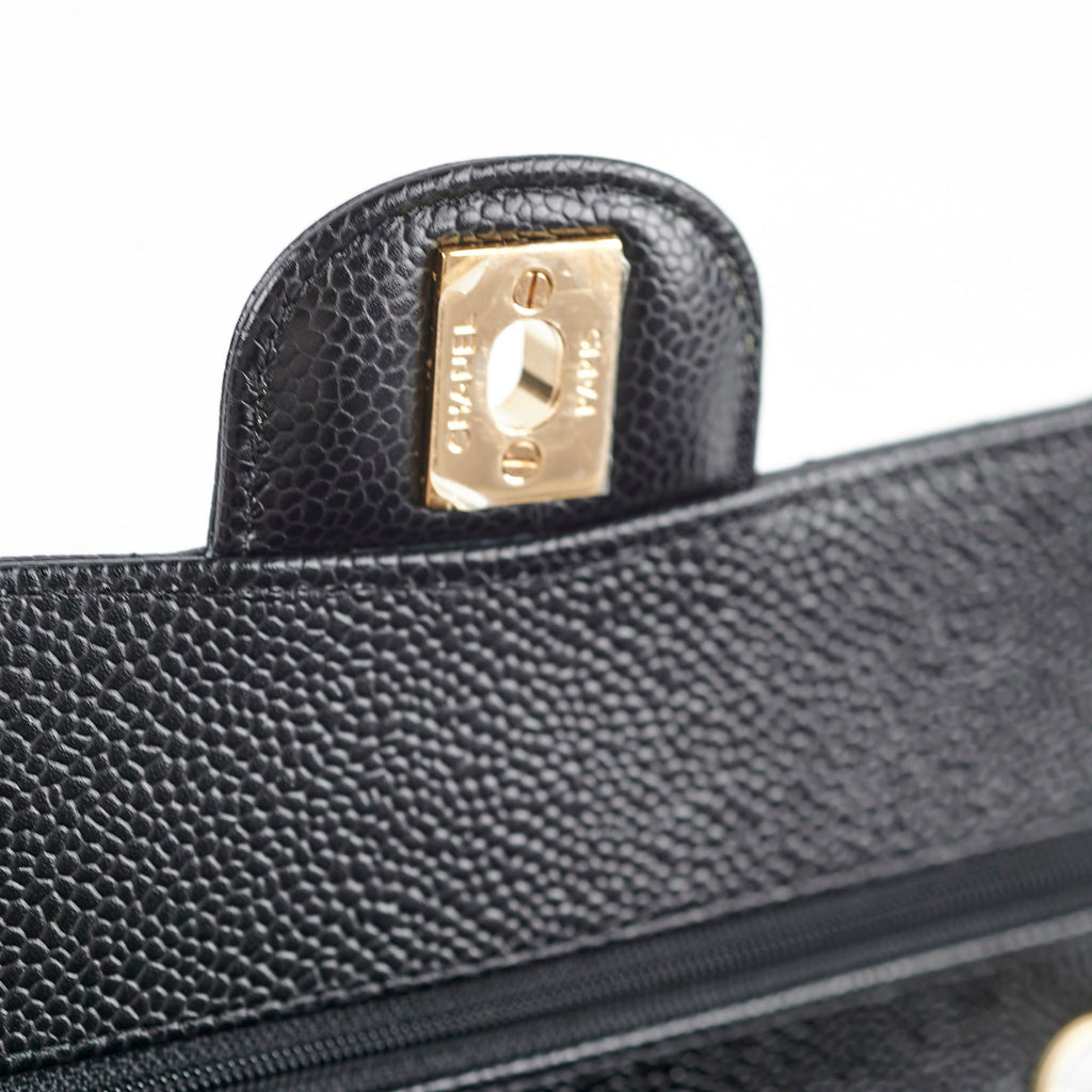 Chanel Quilted Caviar Small Classic Flap Black Series 31