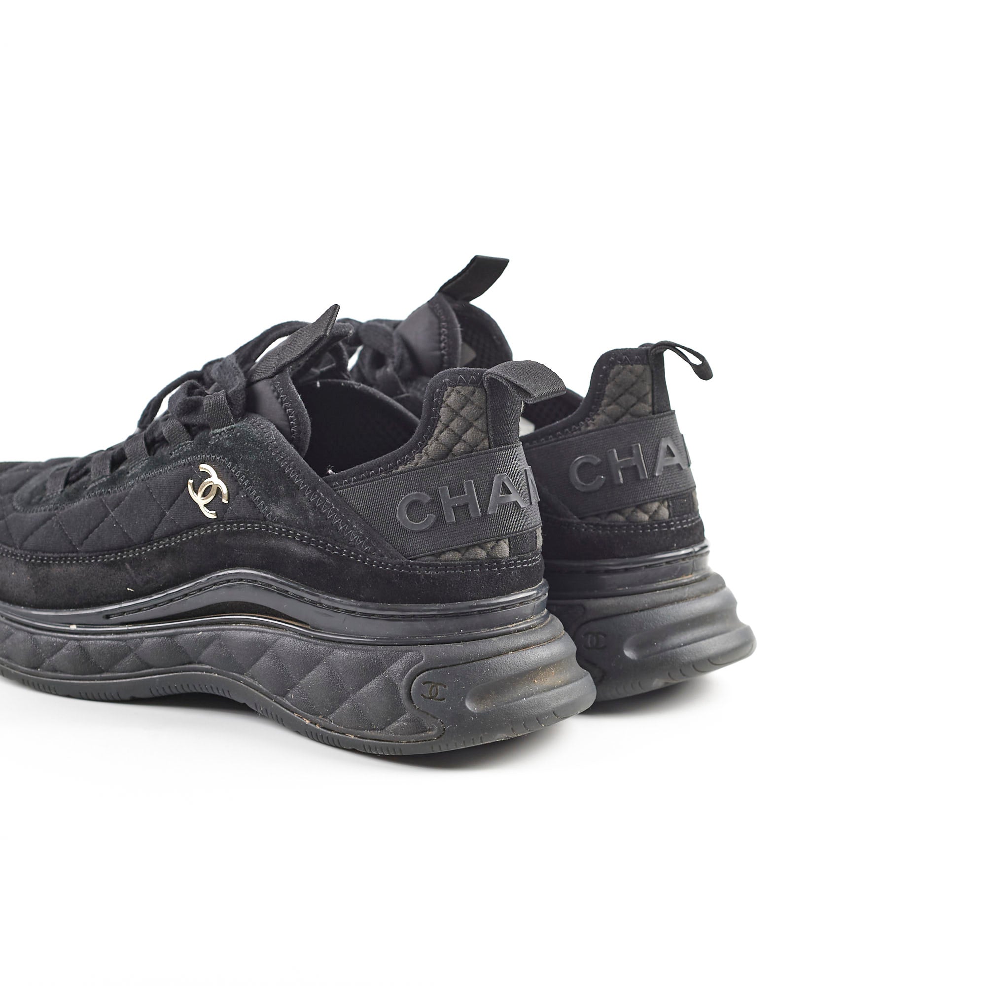 Chanel Low Top Trainer CC Triple Black Size 39