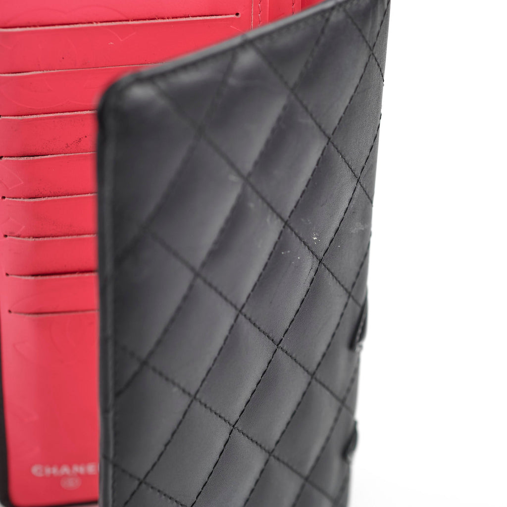 Chanel Cambon Long Flap Wallet Calfskin Black/Pink