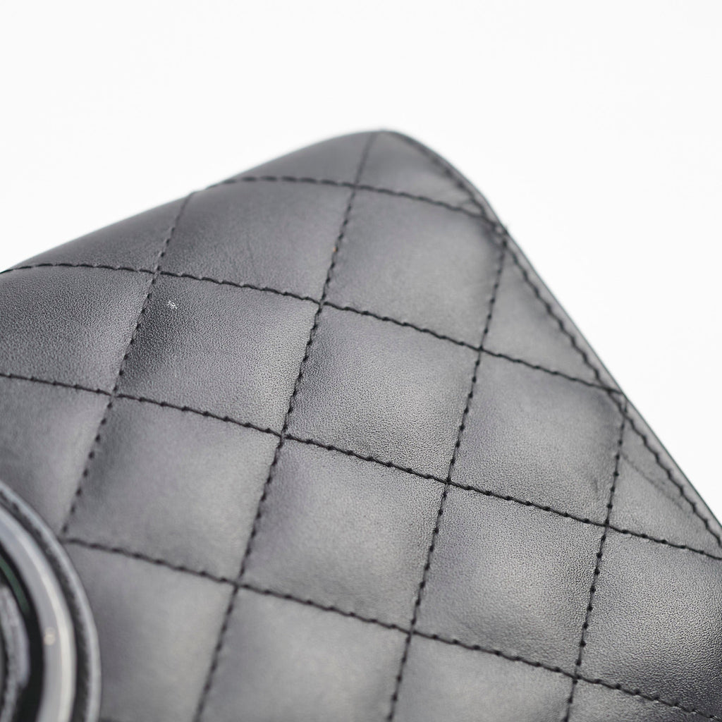 Chanel Cambon Long Flap Wallet Calfskin Black/Pink