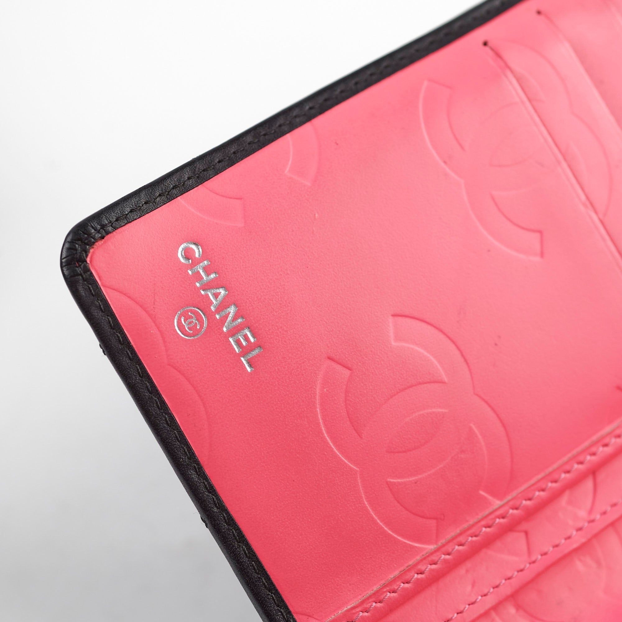 Chanel Cambon Long Flap Wallet Calfskin Black/Pink