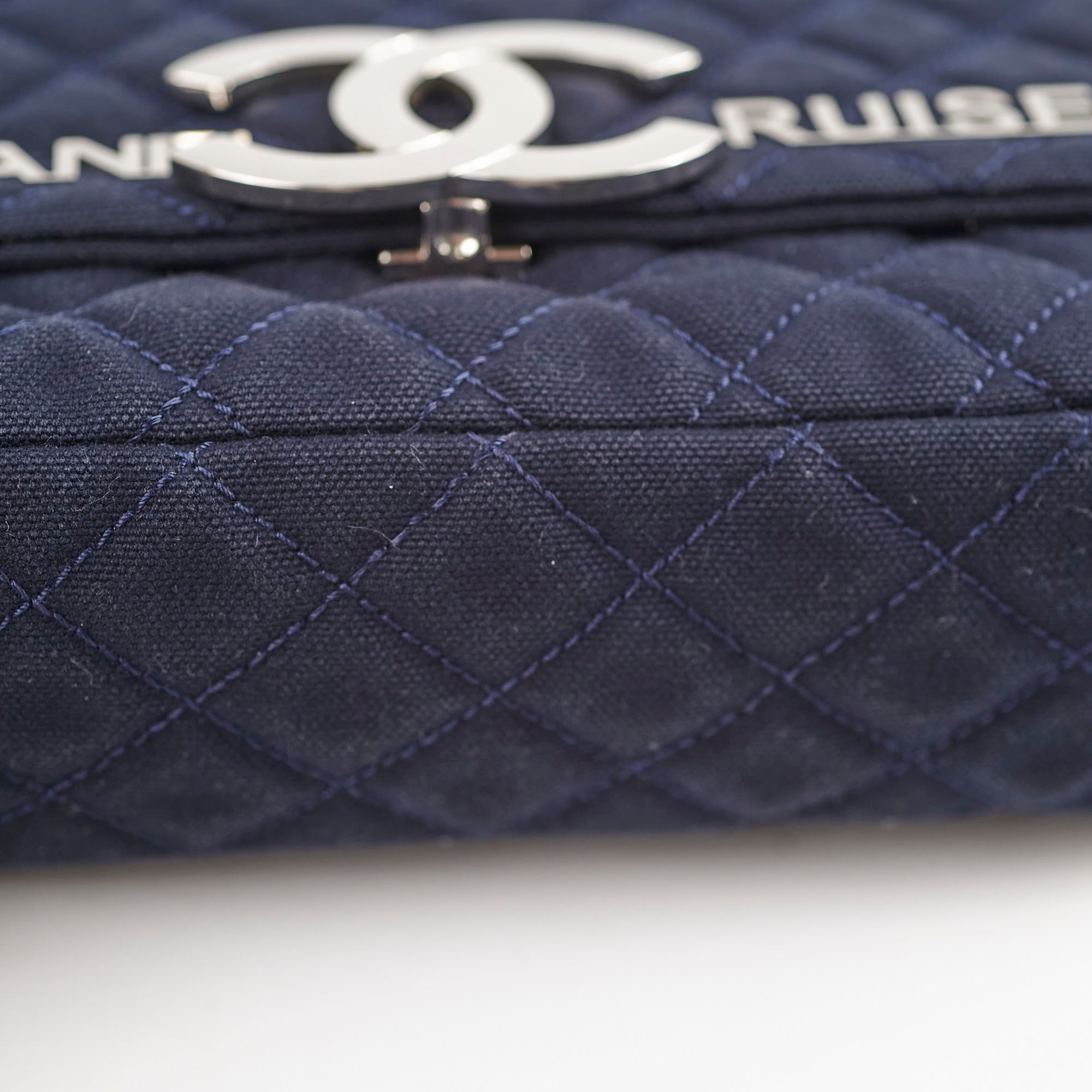 Chanel Cruise Line Denim Small Flap Bag Navy
