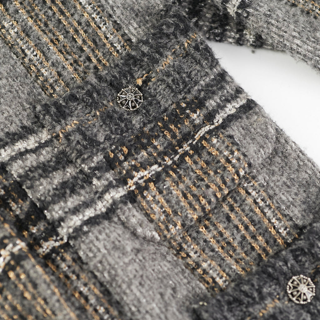Chanel Grey Knit Coat Size 42