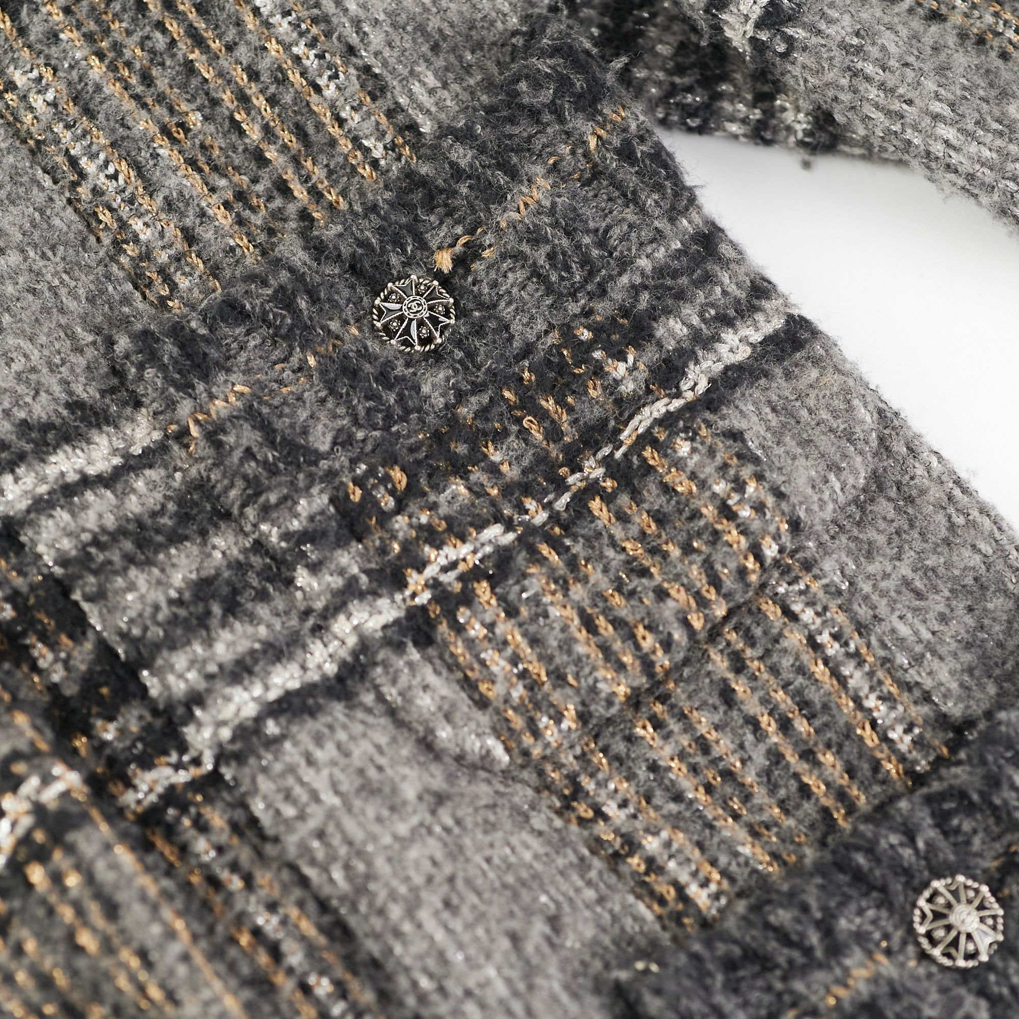 Chanel Grey Knit Coat Size 42