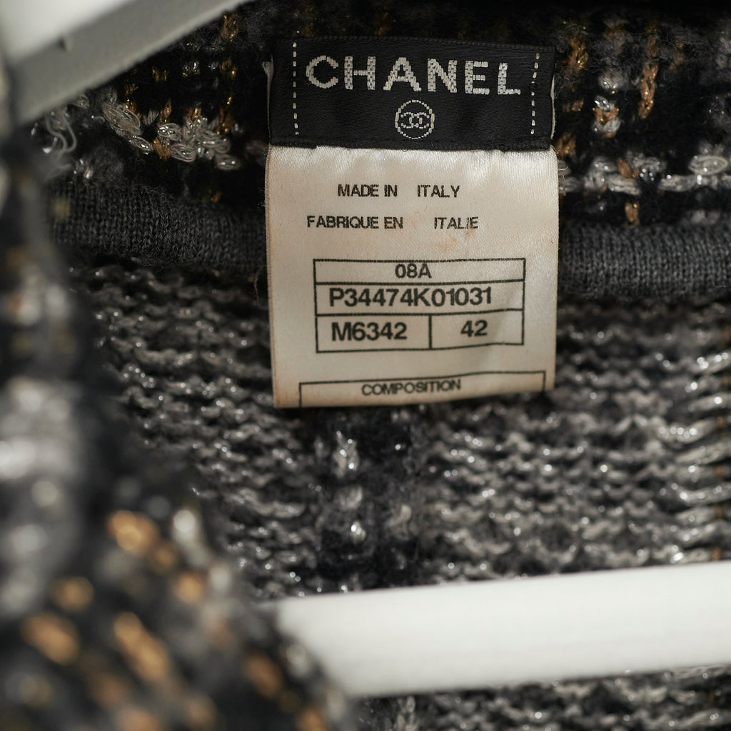 Chanel Grey Knit Coat Size 42