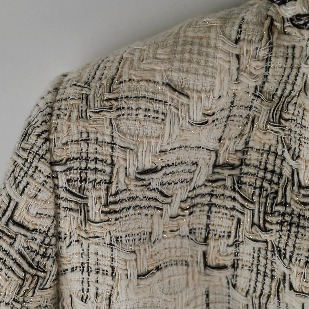 Chanel White Tweed Jacket Size 34