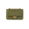 ITEM 27 - Chanel Mini Rectangular Cuba Chevron Bag Khaki