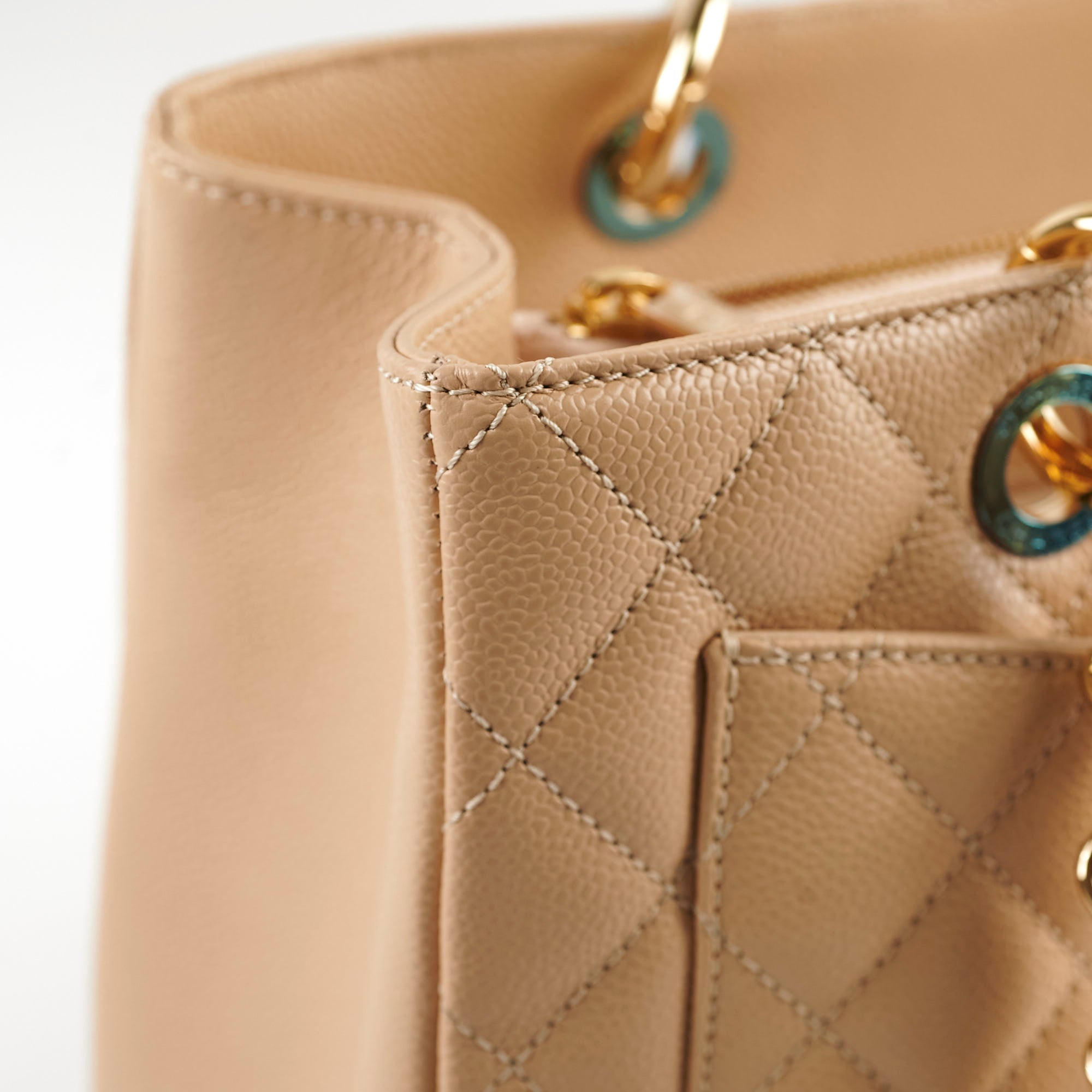 Chanel Caviar GST Grand Shopping Tote Beige