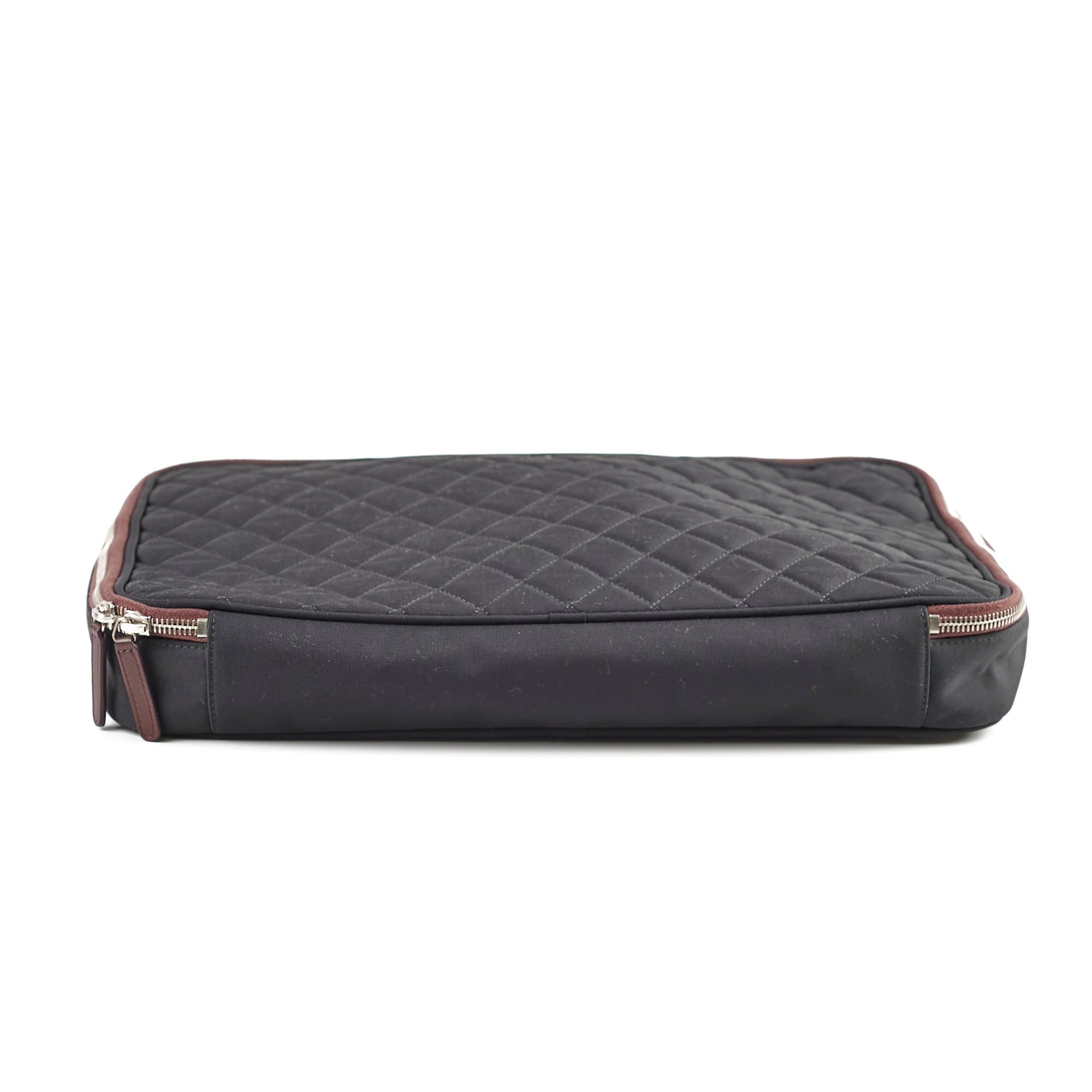 Chanel Quilted Laptop Zipper Case Black