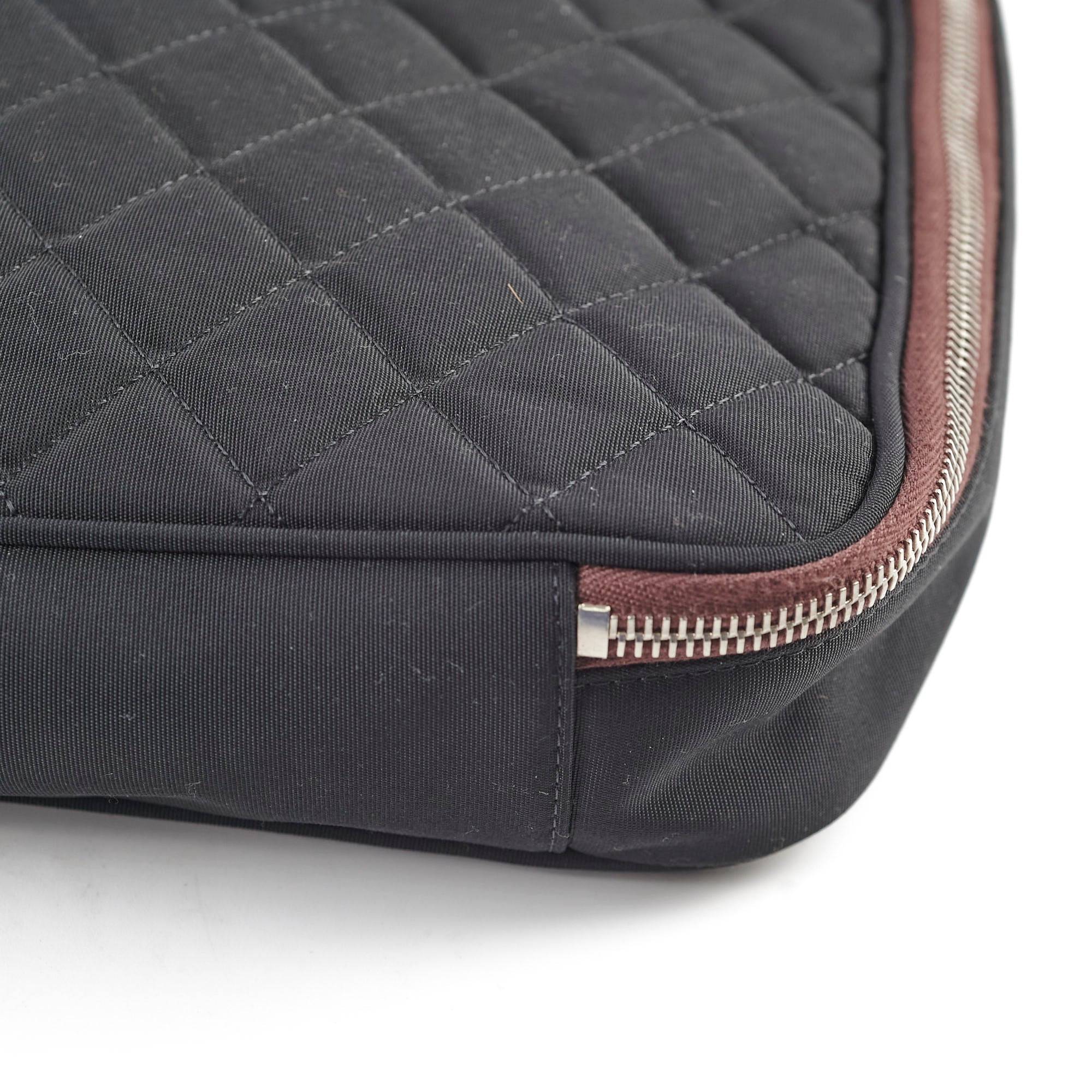 Chanel Quilted Laptop Zipper Case Black