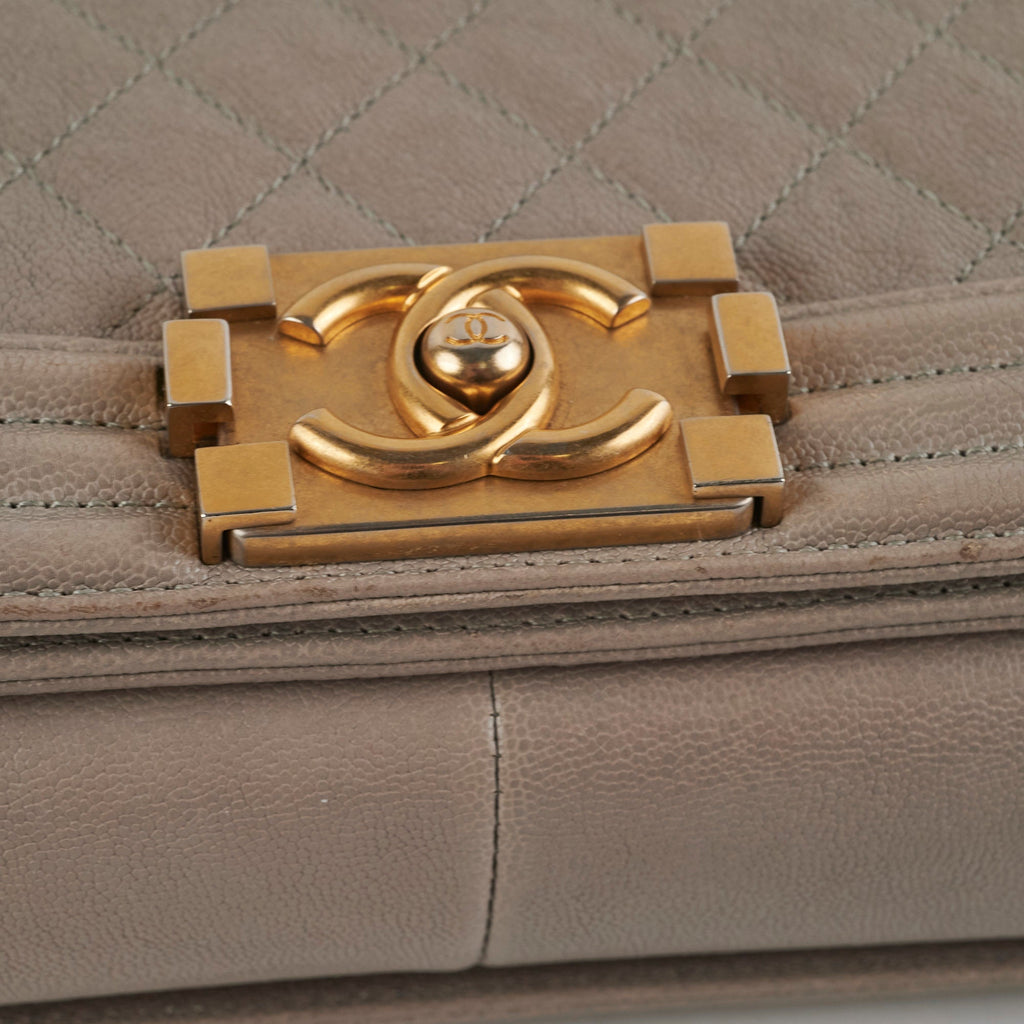 ITEM 31 - Chanel Large New Medium Boy Bag Grey Taupe