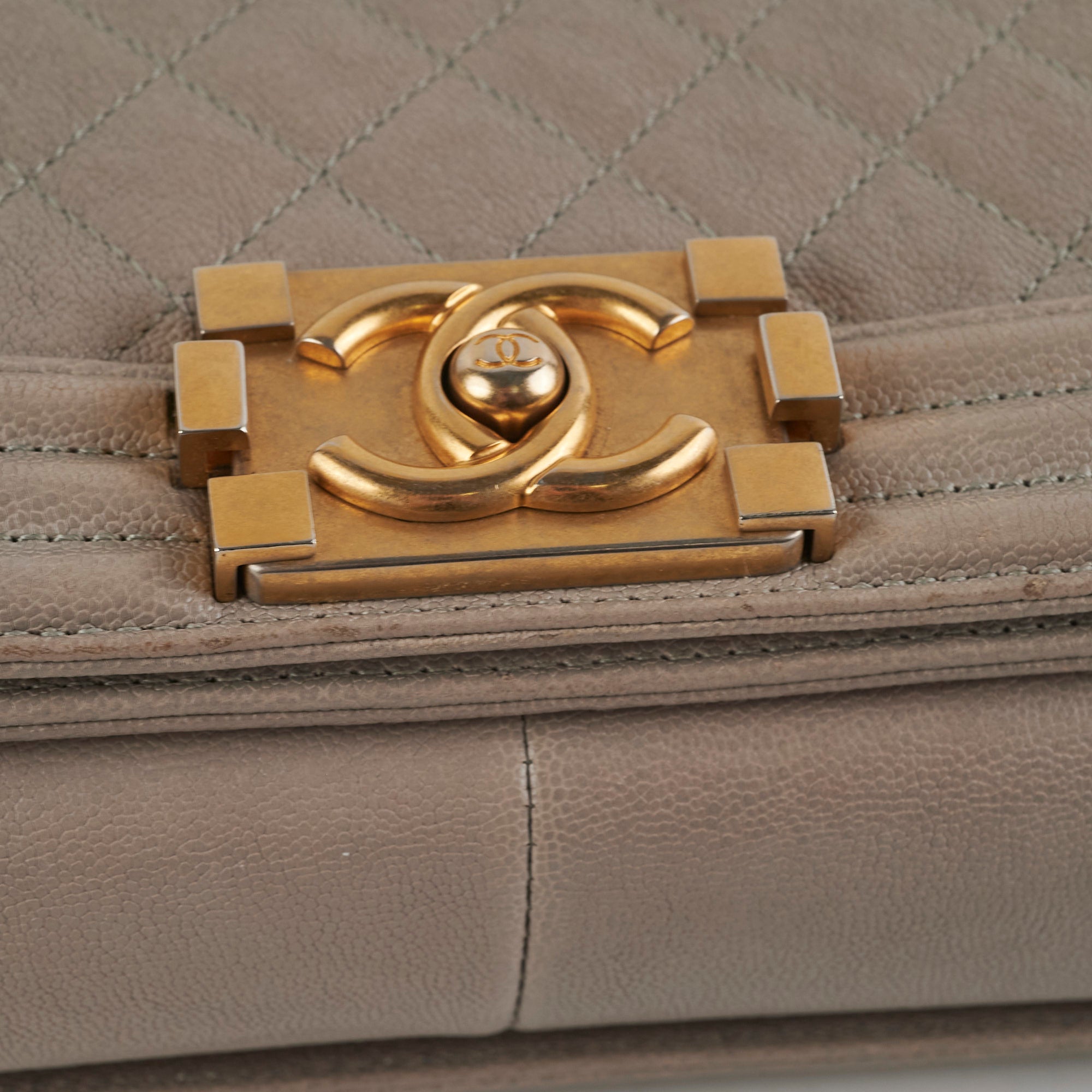 ITEM 31 - Chanel Large New Medium Boy Bag Grey Taupe