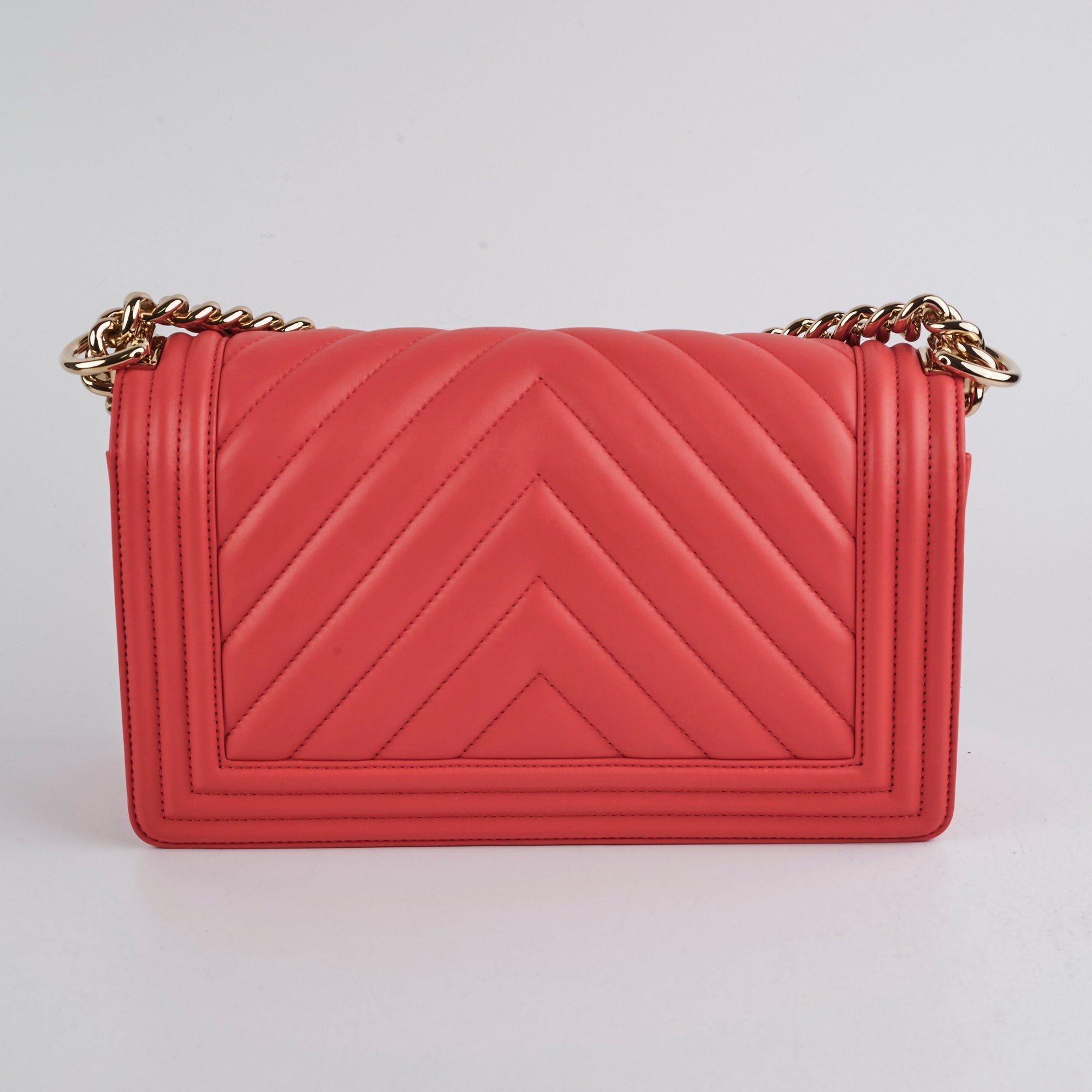 Chanel Old Medium Boy Coral Pink