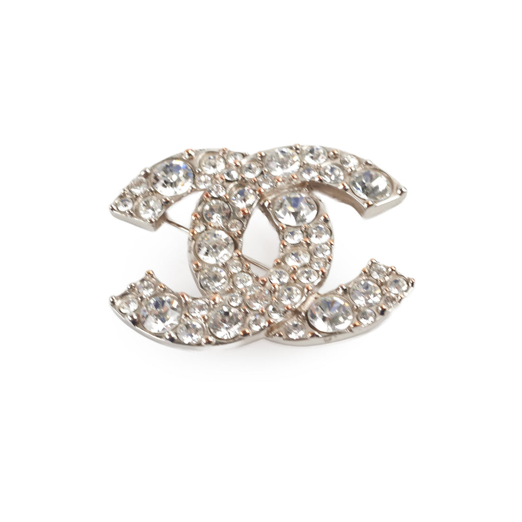 Chanel Crystal CC Brooch Large