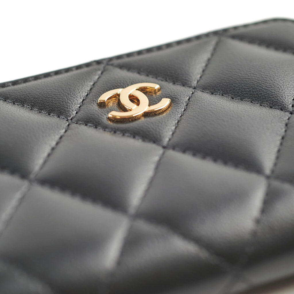 Chanel Classic Zipped Coin Purse Lambskin Black