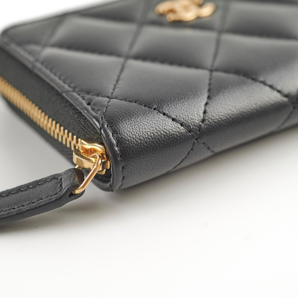Chanel Classic Zipped Coin Purse Lambskin Black