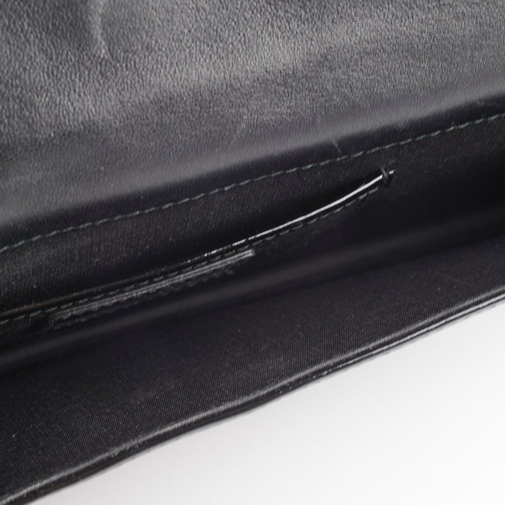 Christian Dior Patent Black Clutch On Chain