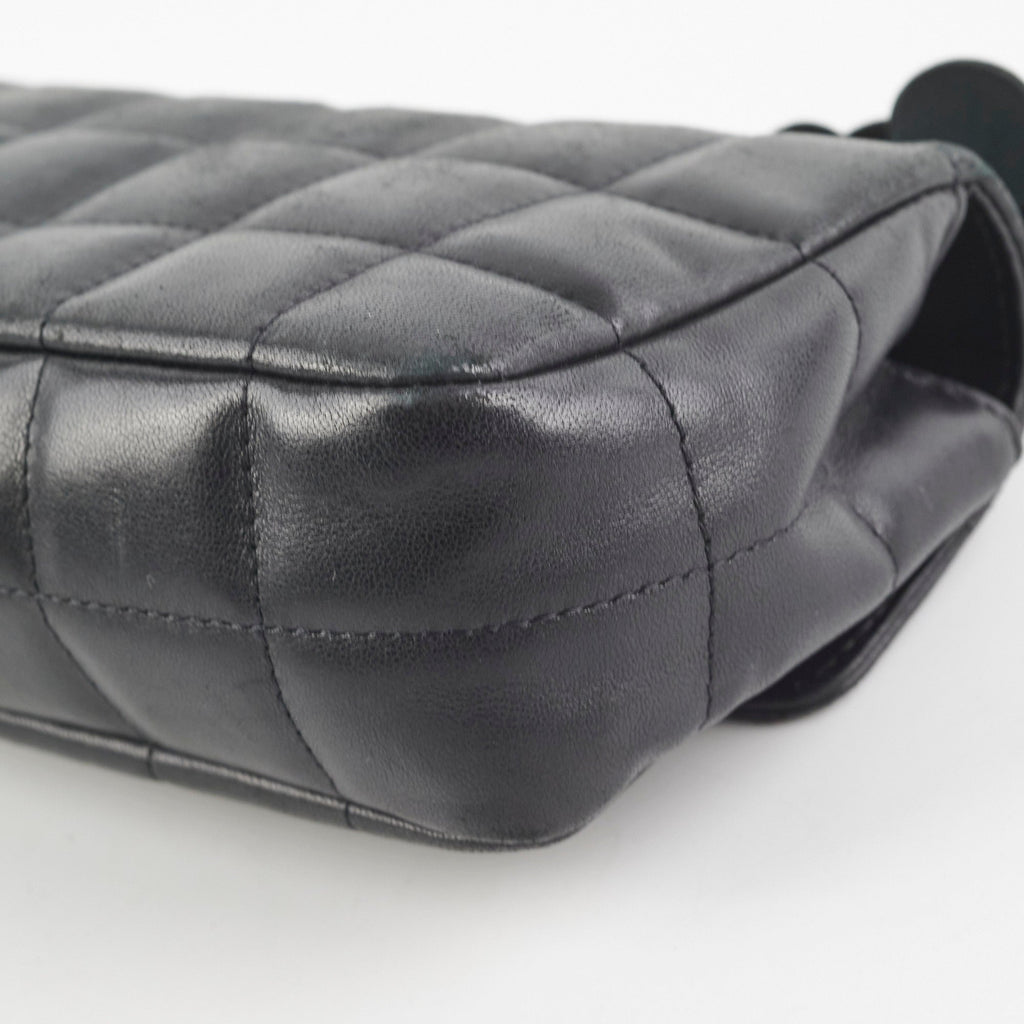 Chanel Seasonal Camelia Lambskin Mini Bag Black