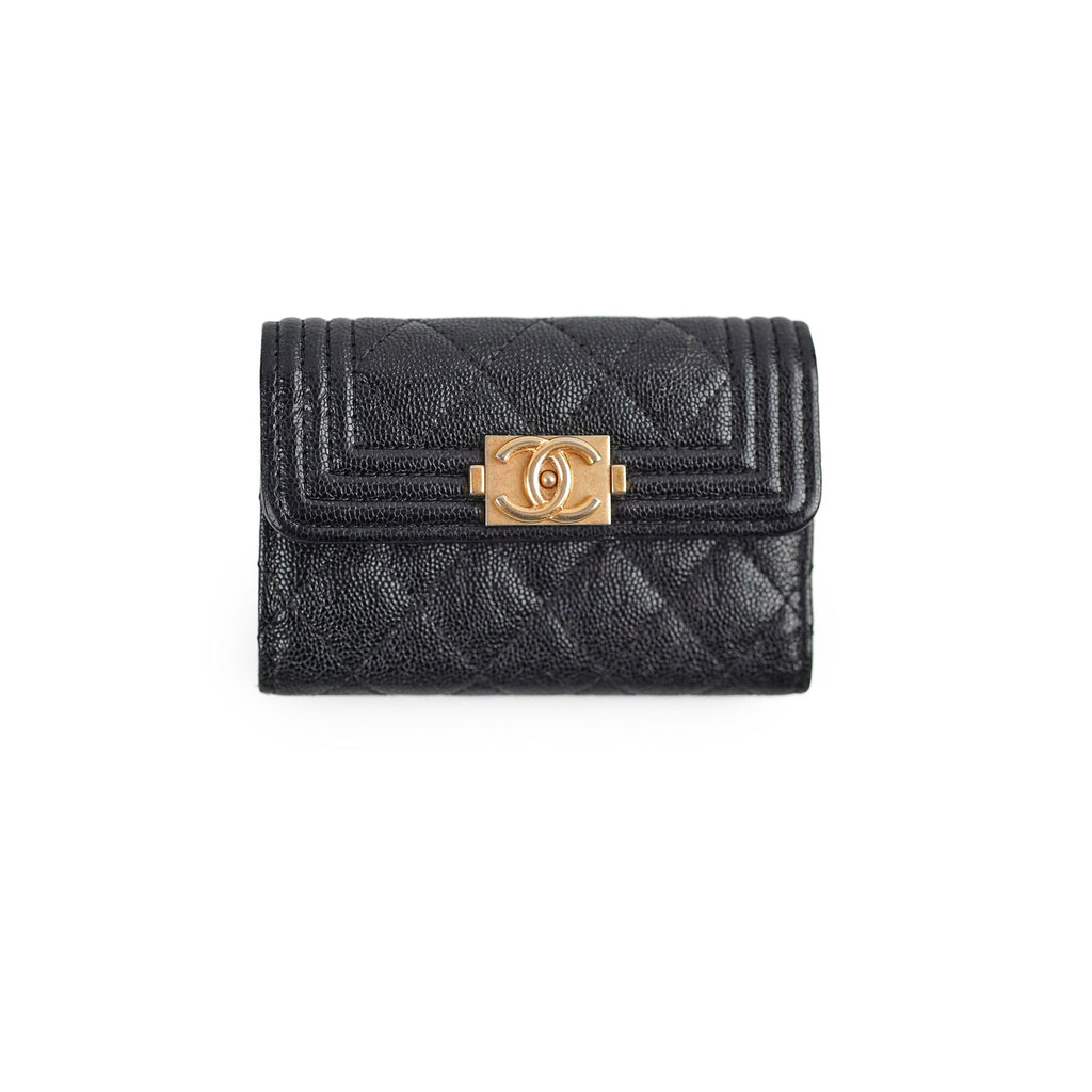 Chanel Caviar Boy Key Holder Black