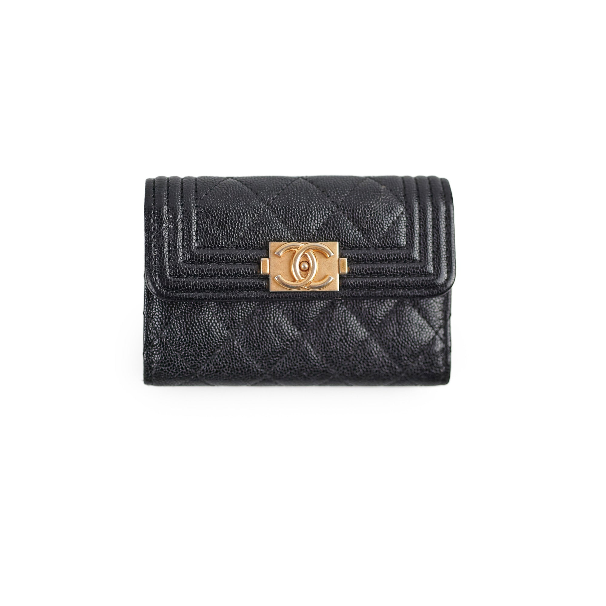 Chanel Caviar Boy Key Holder Black