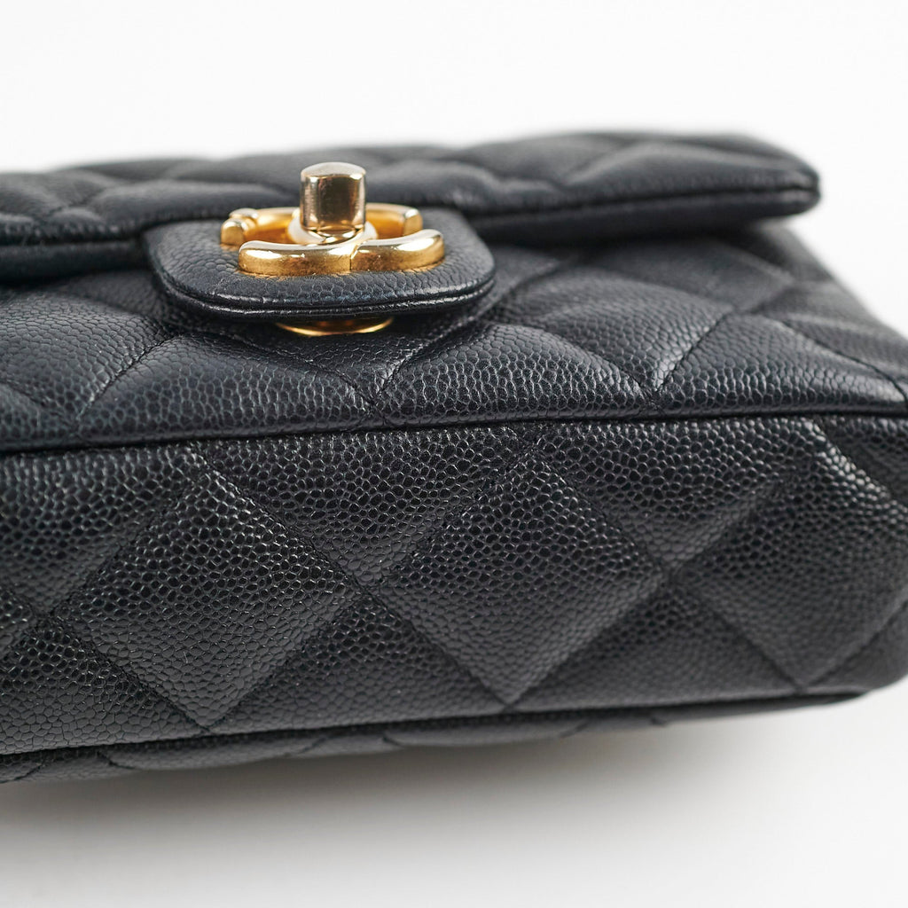 Chanel 23P Seasonal Caviar Mini Flap Black Microchipped