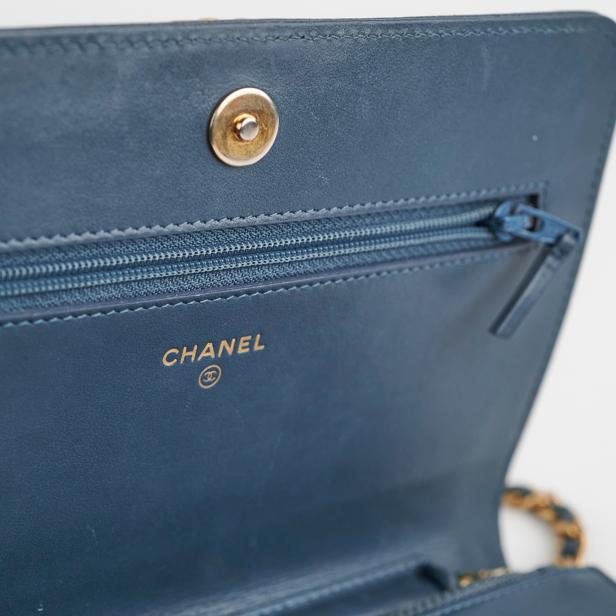 Chanel Wallet On Chain Chevron Caviar Navy GHW