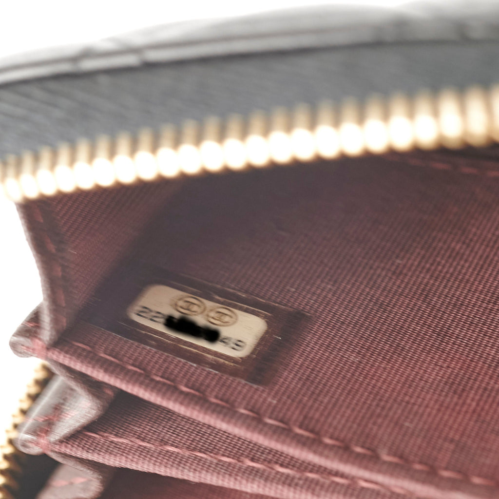 Chanel Zipper Cardholder Lambskin Black 22 Series