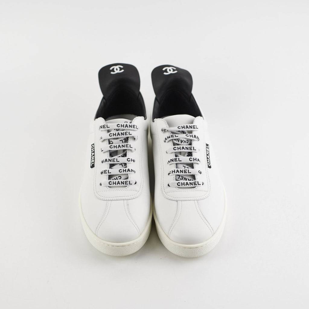 Chanel Laceup Sneakers White Size 40