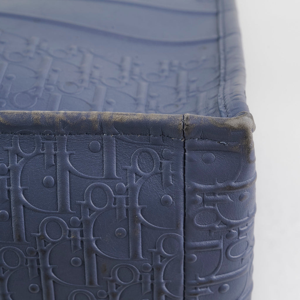 Dior Large Leather Book Tote Navy