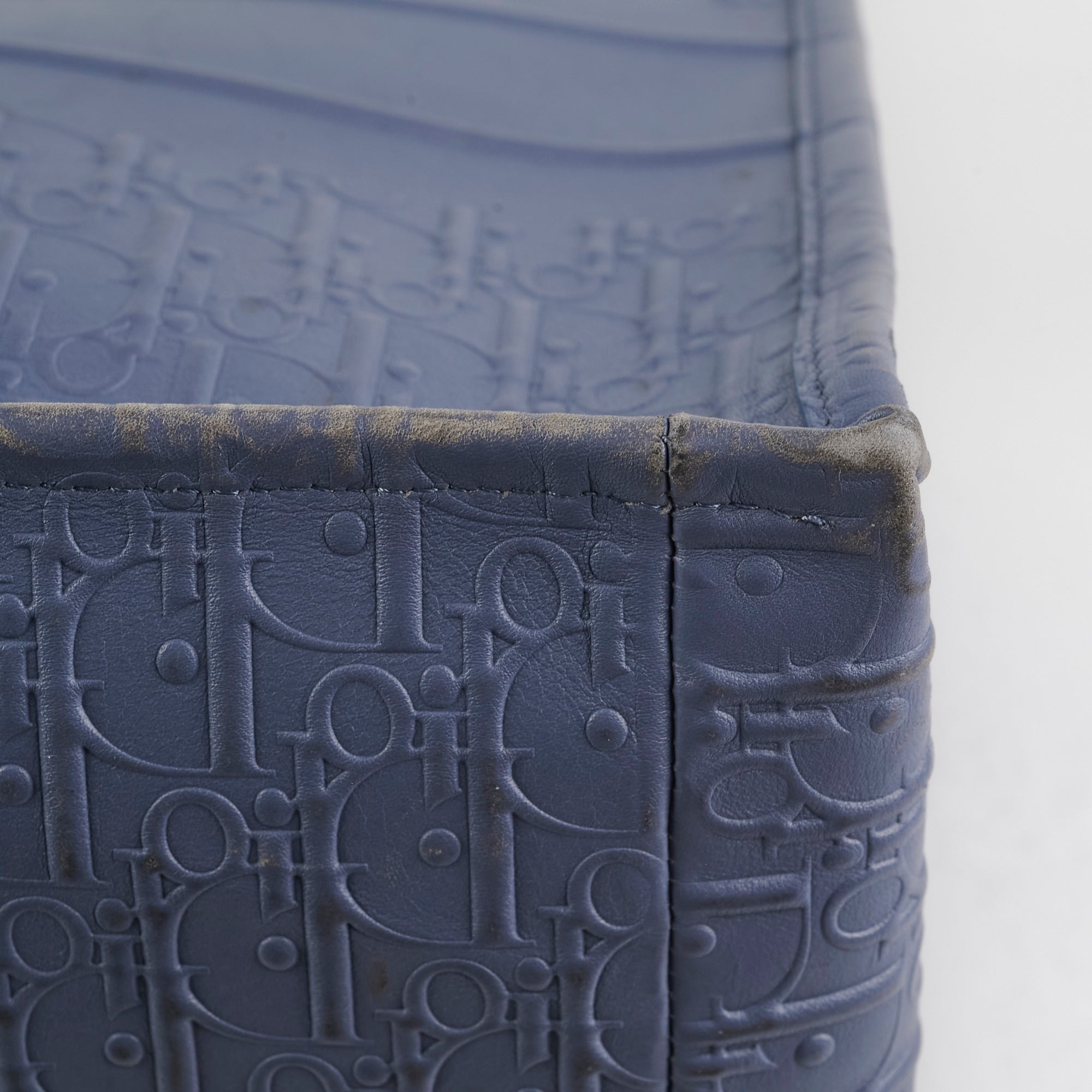 Dior Large Leather Book Tote Navy