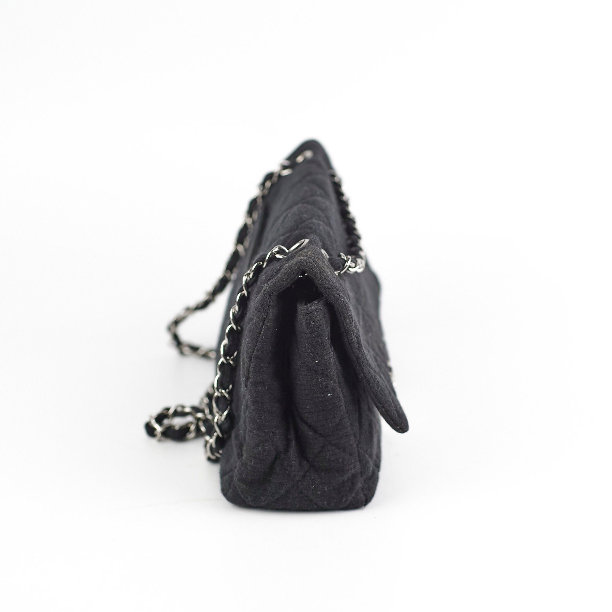 Chanel Fabric Shoulder Flap Bag Black