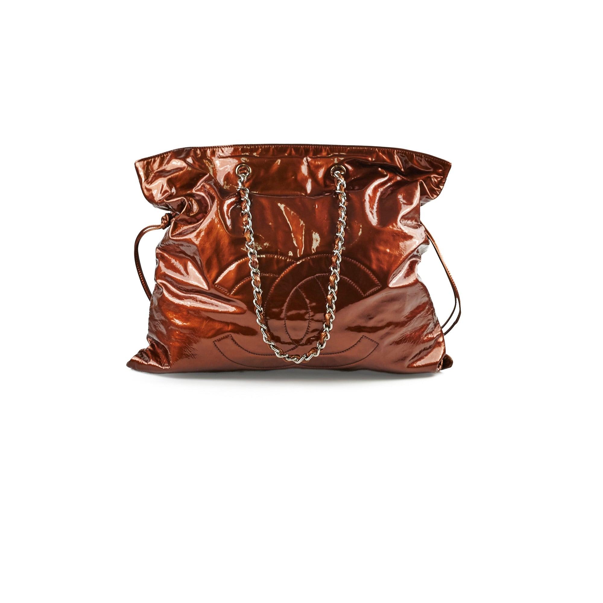 Deal of The Week  - Chanel Large Metallic Patent Tote Bronze 12 Series